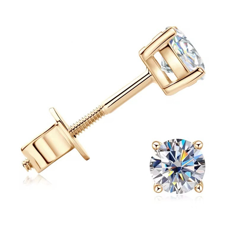10K Solid Gold - 6.5mm VVS1 D Moissanite Stud Earrings                                       ★★★★ (56)