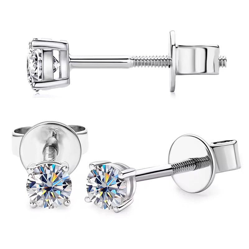 10K Solid Gold - 3mm VVS1 D Moissanite Stud Earrings                                            ★★★★★ (17)