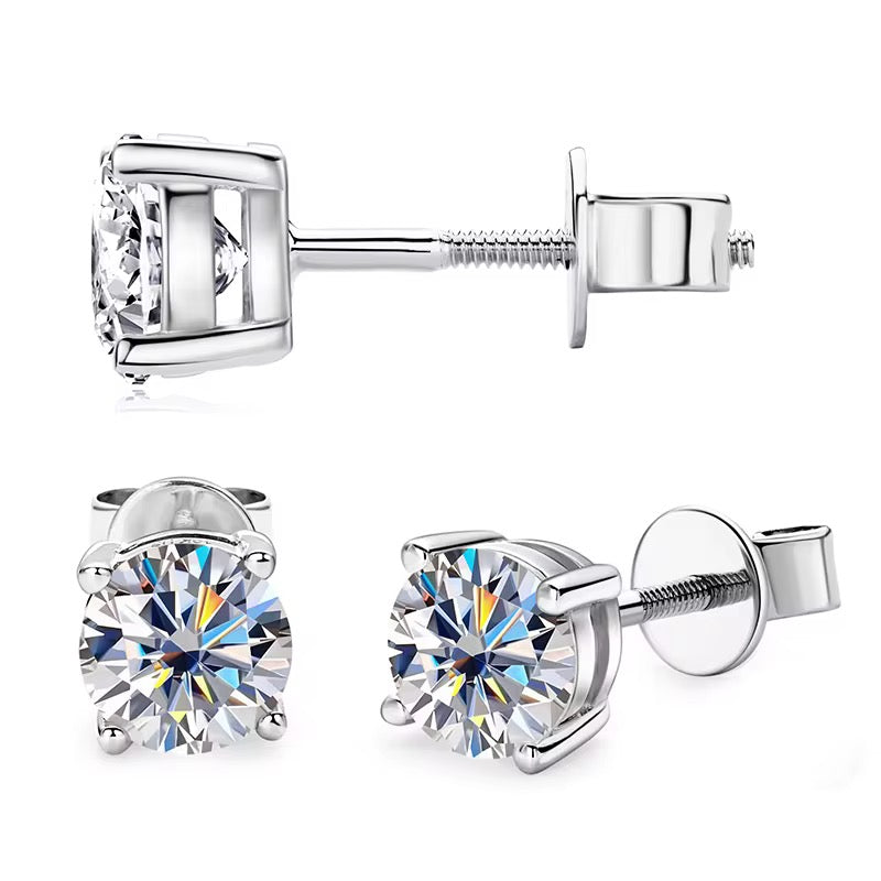 10K Solid Gold - 6.5mm VVS1 D Moissanite Stud Earrings                                       ★★★★ (56)