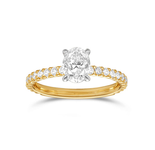 1 Carat Oval - 14K Yellow Gold Solitaire Engagement Ring