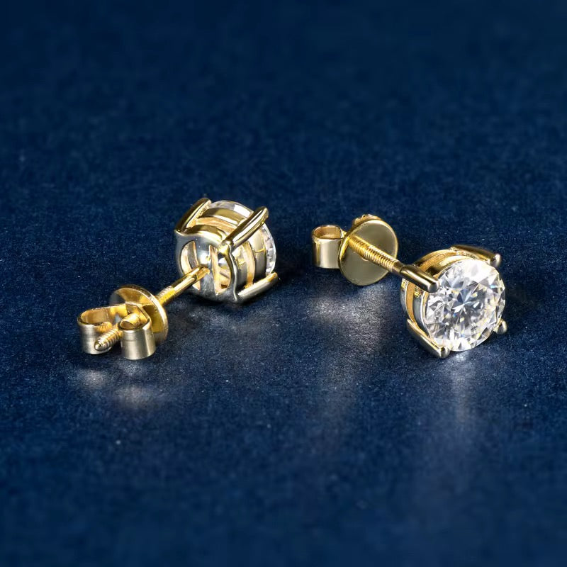 10K Solid Gold - 6.5mm VVS1 D Moissanite Stud Earrings                                       ★★★★ (56)